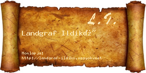 Landgraf Ildikó névjegykártya